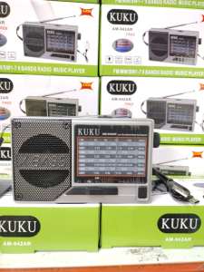 HUAYU KUKU AM-942AR AM/FM/SW 7-Band Rechargeable Radio receiver with Antenna & Flashlight