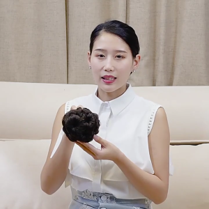 คลิปผมม้วนปลอมขนมปังวิกผมผู้หญิงดอกไม้พร้อมคลิปแข็งแรงดูเป็นธรรมชาติสำหรับทรงผมในโอกาสทางการ