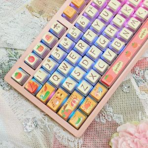 Keycap Only】 Keycap สำหรับเด็ก138กุญแจโปร่งใสสี่ด้าน OEM โปรไฟล์ PBT ยิงคู่สำหรับเชอร์รี่สวิตช์ MX คีย์บอร์ดแบบกลไกกล่อง Ktc สวิตช์