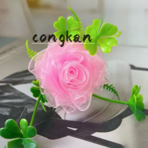 Set vật liệu tự làm bình hoa hồng bằng ruy băng hoa trang trí handmade - S0982
