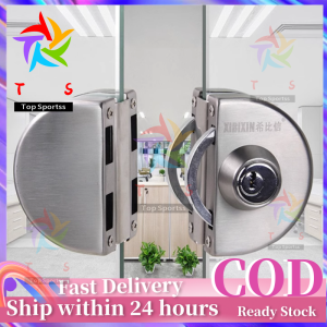 【LOCAL SELLER】Tempered glass door lock shop sliding door lock free opening U-shaped lock single door double door frameless glass floor lock bolt