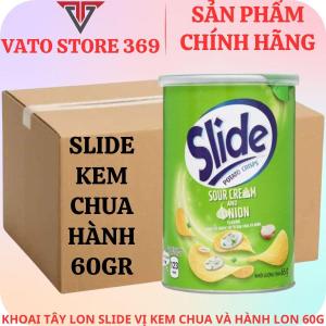 Bánh lát khoai tây SLIDE vị kem chua và hành lon 60g