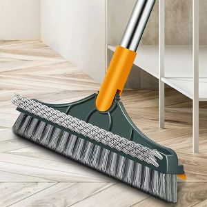 3 in 1 Scrape Brush Stiff Bristle Shower Room Scrubber Retractable Long Handle Gap Floor Brush Kitchen Crevice Cleaning Brush Multi-use Cleaning Brush