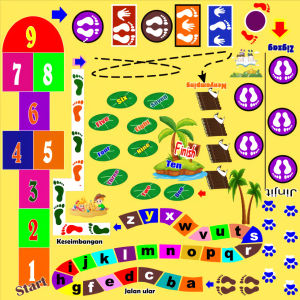 buzzybee sensory path farm mainan edukasi engklek 2 x2 meter anak pintar