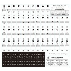 Piano Stickers Learning Key Labels Note 88/ 61/ 54/ 49 Keyboards Sticker