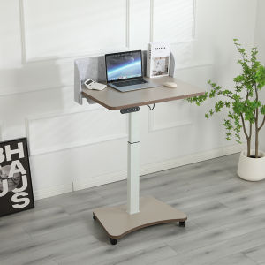 Sản phẩm mới Bàn điện có thể điều chỉnh chiều cao 80*60cm Chiều cao: 75-120cm Với USB và Bánh xe Bàn nhỏ Khaki