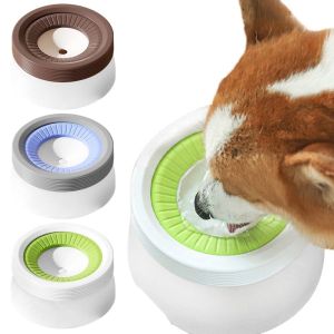 BUUXIAA ความจุขนาดใหญ่ ชามน้ำลอยน้ำสำหรับสุนัข ฐานกันลื่น 600มล. ชามน้ำแมว ใหม่ ป้องกันการรั่วไหล ตู้น้ำสำหรับสัตว์เลี้ยง น้ำดื่มสำหรับสัตว์เลี้ยง