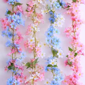 Tanaman Hias Bunga Sakura Rambat Ornamen Artificial Juntai Plastik Dekorasi Dinding Rumah COD PBP66