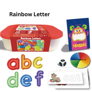 MALOTOYS - Rainbow Letters Colorful Plaking Puzzle Spelling Alphabet Games Mainan Puzzle Alphabet Edukasi STEM Anak Malo Toys