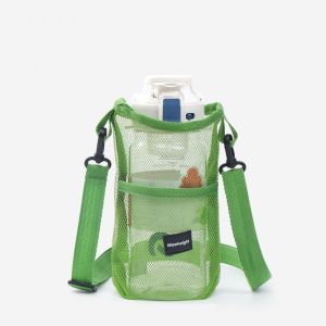 NOBLELUX Portable Water Bottle Cover S/L Drawstring Design Bottle Case Pouch Multipurpose with Adjustable Shoulder Strap Mesh Sleeve Bag Camping Drinkware Accessories