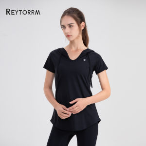 Reytorrm Hoodie Olahraga Wanita Lengan Pendek Kaos Sport (WT008)