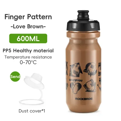 ROCKBROS 600/750ML Bicycle Water Bottle Food Grade PP5 Leakproof Extrusion Sports Water Bottle Portable Outdoor MTB Road Bike Riding Direct Drinking