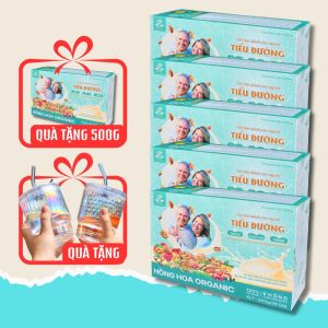 COMBO 5 HỘP - Sữa Hạt Tiểu Đường Hồng Hoa Organic - Không Chất Bảo Quản Hương Liệu Tạo Ngọt