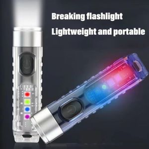 DFYER56 10 Modes Keychain Flashlight Super Bright Waterproof Portable Torch Light Compact Pocket LED ic Flashlight Camping