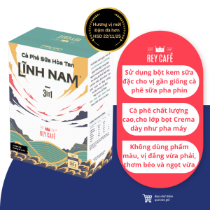 Cà Phê Sữa Hòa Tan LĨNH NAM 3IN1 (Hộp 15 gói x 16g) - Instant Coffee - Vị đậm đà Hương lôi cuốn - SP của Rey Cafe