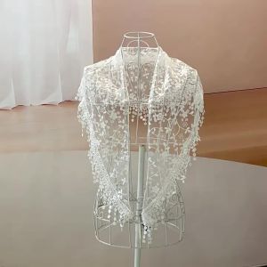 Floral Lace Triangle Veil Breathable Floral Lace Triangle Design For spring outfits costume styling and photos Fashion accessory for coordinated outfits celebrations photos and gift giving