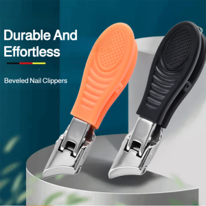 【甲沟炎必备】Large bevel anti-splash nail clippers Thick Nails Trimming Tool Home Pedicure Essential Angled Toenail Clippers Precise Cutting Heavy Duty Stainless Steel