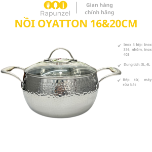 Nồi OYATTON nồi 16cm nồi 20cm nồi inox nồi inox bếp từ nồi bếp từ nồi decord nồi đẹp nồi từ