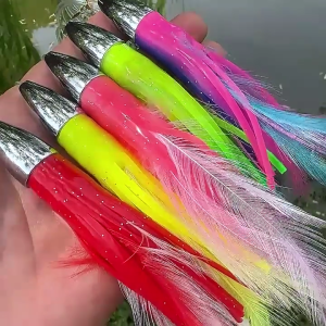 Mực giả trolling lures nước mặn bạch tuộc mồi đầu kim loại bạch tuộc mực giả mồi mực giả trolling lures