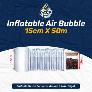 50m SMALL INFLATABLE AIR BUBBLE PACKAGING PROTECTIVE BUBBLE WRAP PACK MEDIUM (50 METER) [AB05A]