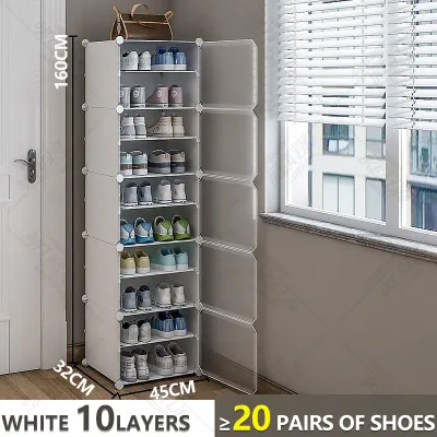 NEST 8Layers Shoes Cabinet Organizer Dustproof Shoe Storage Rack Heavy Duty Shoe Cabinet With Cover Space Saving Shoe Organisers
