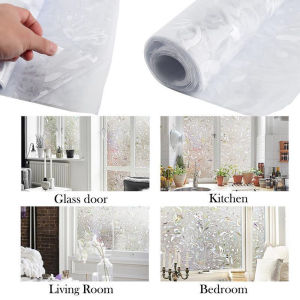 Privacy Window Film 3D Static Decoration Self Adhesive Film for UV Blocking Heat Control Glass Window Stickers 100x45cm