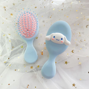 Original Sanrio Cartoon Air Cushion Comb Massage Air Cushion Comb With Mirror Hairbrush Kuromi Cinnamoroll My Melody Plastic Folding Hair Comb Portable Comb