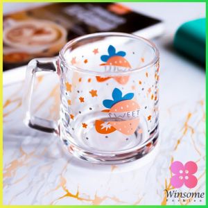 Winsome ถ้วยแก้วกาแฟ ถ้วยแก้วน้ำผลไม้ แก้วบอโลซิลิเกตสูง เนื้อหนาพิเศษ cola cup