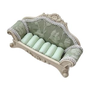 Fabric Resin Showcase Rack Sofa Shape with Soft Fabric Surfaces for Earrings Rings Storage and Display Shelf