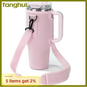 fanghui 40oz chai nước tàu sân bay túi có thể điều chỉnh dây đeo vai cốc cốc tay áo màu rắn giữ chai cho Đi Bộ Đường Dài Ngoài Trời