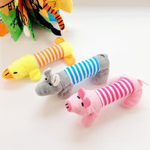 Pet dog dog cat plush cartoon embroidery bite-resistant decompression duck piglet elephant cute voice toy supplies