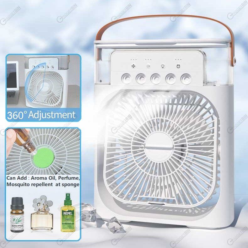 680ML Large Capacity Portable Table Fan USB 3 Speed Cooling Humidifier Dual Use Mini Air Cooler For Summer Indoor Outdoor Daily Use_voghion.com