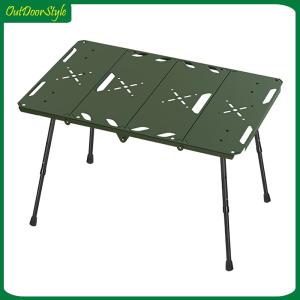 【Arrive 1-3 Days】4-Fold Aluminum Alloy Collapsible Camping Table with Storage Bag Portable Folding Picnic Table for Outdoor Picnic BBQ