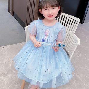 Girls Dress New Frozen Dress Princess Skirt Children Cotton Sequins Dress Kids Girl Fashion Clothing