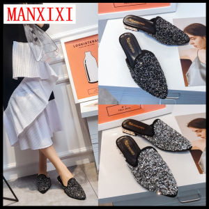 Dép Lê Phiên Bản Hàn Quốc Thương Hiệu MANXIXI Xăng Đan La Ngọc Trai Lấp Lánh Phong Cách INS Đẹp Thời Trang Dành Cho Nữ (Cỡ 35-40)