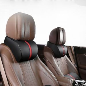 HELUVK PU Leather Adjustable Neck Support Car Accessories Memory Foam Car Headrest Waist Pad Neck Pillow Rest Pillows