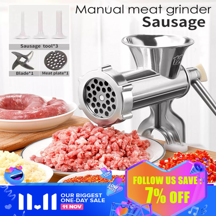 【3 in 1=Ground Meat+Enema+Grinding】Manual Meat Grinder Sausages Hand