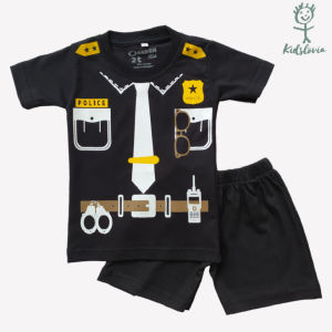 Setelan Kaos Anak laki Laki Perempuan Seri Profesi Celana Pendek Anak Usia 1-6 Tahun Bahan Katun