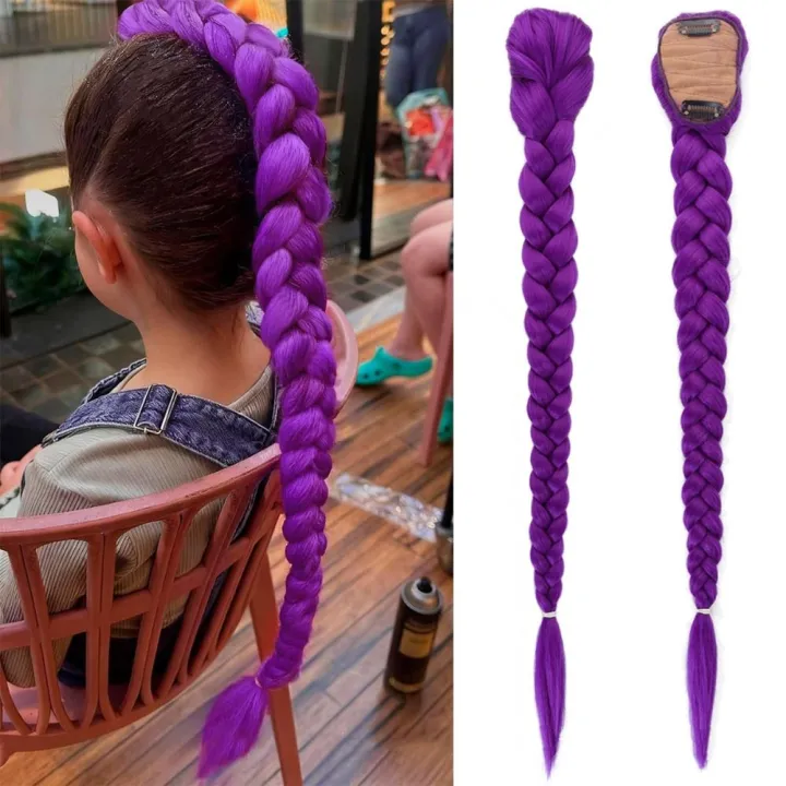 UNMEGONI Có kẹp Bộ tóc giả Kpop Thợ săn quỷ Bện tổng hợp Tạo kiểu tóc ...