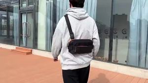 Crossbody bag mens sports shoulder backpack shoulder bag trendy and cool chest bag B0265