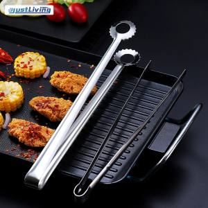 JustLiving Kitchen Fried Steak Barbecue Clip 304 Stainless Steel Food Clip Household BBQ Grill Clip Egg Meatball Clips Food Bread Clip