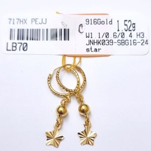 JIN JING SUBANG GANTUNG STAR/LOVE EMAS 916 TULEN 1.52G-1.84G