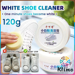 Klimo 120g White Shoes Cleaning Cream Shoes Cleaner Shoe Stain Remover With Wipe Sponge