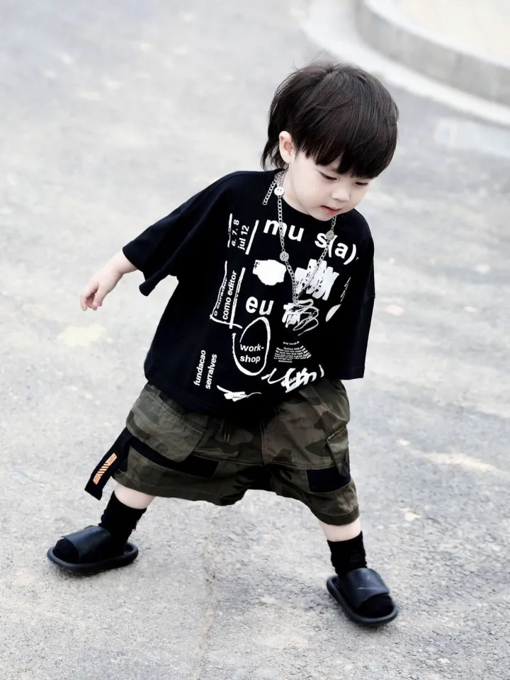 Children King Tshirt for Kids Boys Girls Summer Cotton Black Short Sleeve  Tops Korean Style Printed