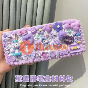 I know DIY creative student stationery box making material package childrens educational creative handmade cream glue stationery box