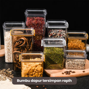 COD Starlight Kotak Bumbu Transparan Tempat Cereal Toples Acrylic dengan Tutup Rak Dapur HSB139