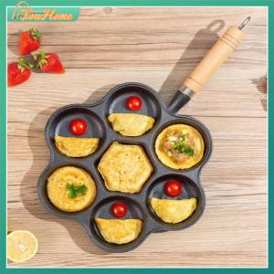 【Fast Delivery】5-Cup Cast Iron Egg Frying Pan Non Stick Omelette Pan with Handle Fried Egg Pan for Breakfast Fried Egg Pancakes Steaks【After Sales Guarantee】