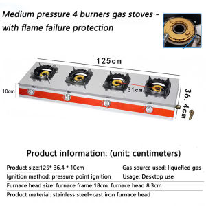 WEIAIBLD High Pressure Stove Burner 3 Burner Heavy Duty High Pressure Gas Stove Industrial Gas Stove Burner Heavy Duty Burner Gas Stove Stainless Stove Cast Iron Easy To Clean