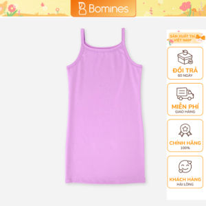 Đầm 2 dây body bé gái Bomines chất zip cotton Váy ôm body co giãn cực tốt cho bé từ 8-36kg D2D