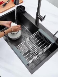 [CozyNest ]304 stainless steel sink large single-basin kitchen sink household dishwashing sink thickened vegetable washing basin